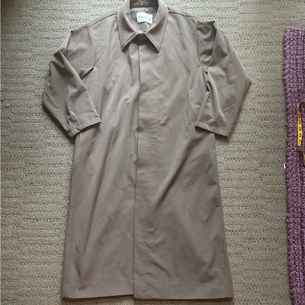 More or Less Greige/Gray Single Breasted Trench Coat